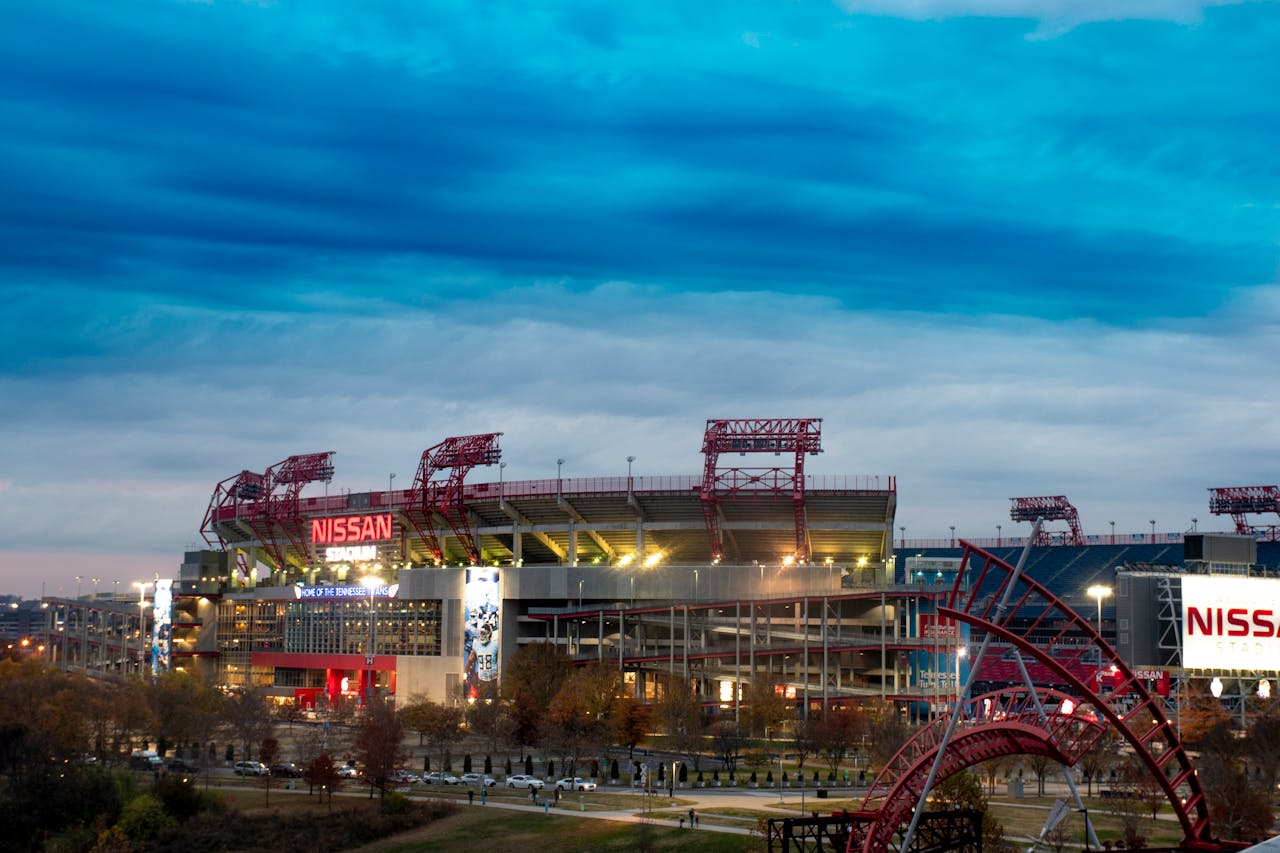 sports stadium at night